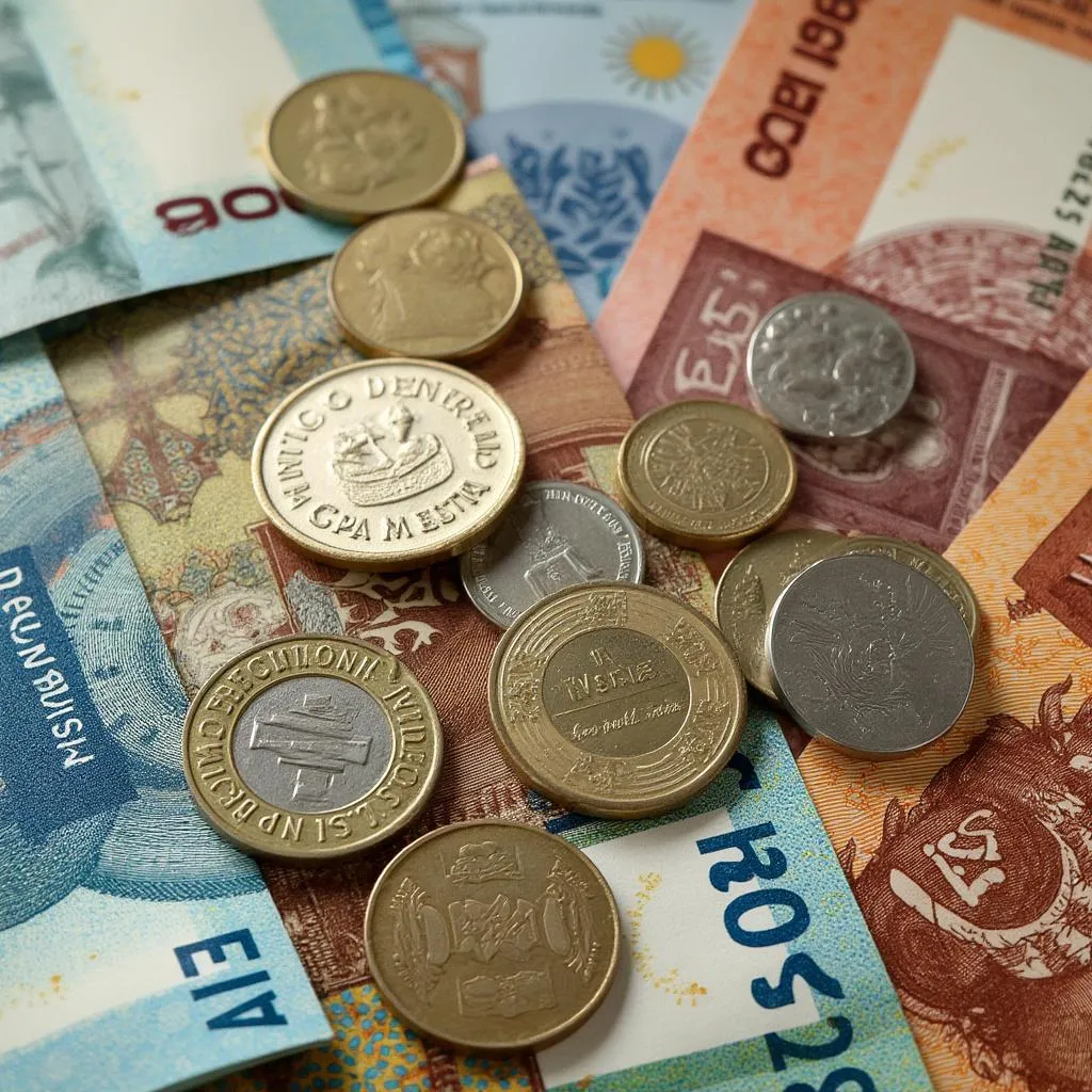 Monedas y billetes argentinos